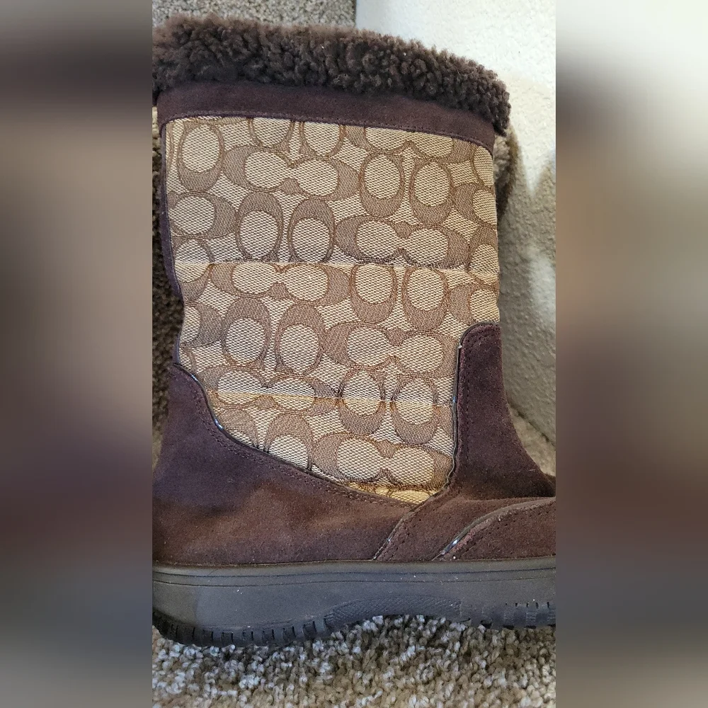 Coach Sherman Signature Winter Boots Size 5.5b
